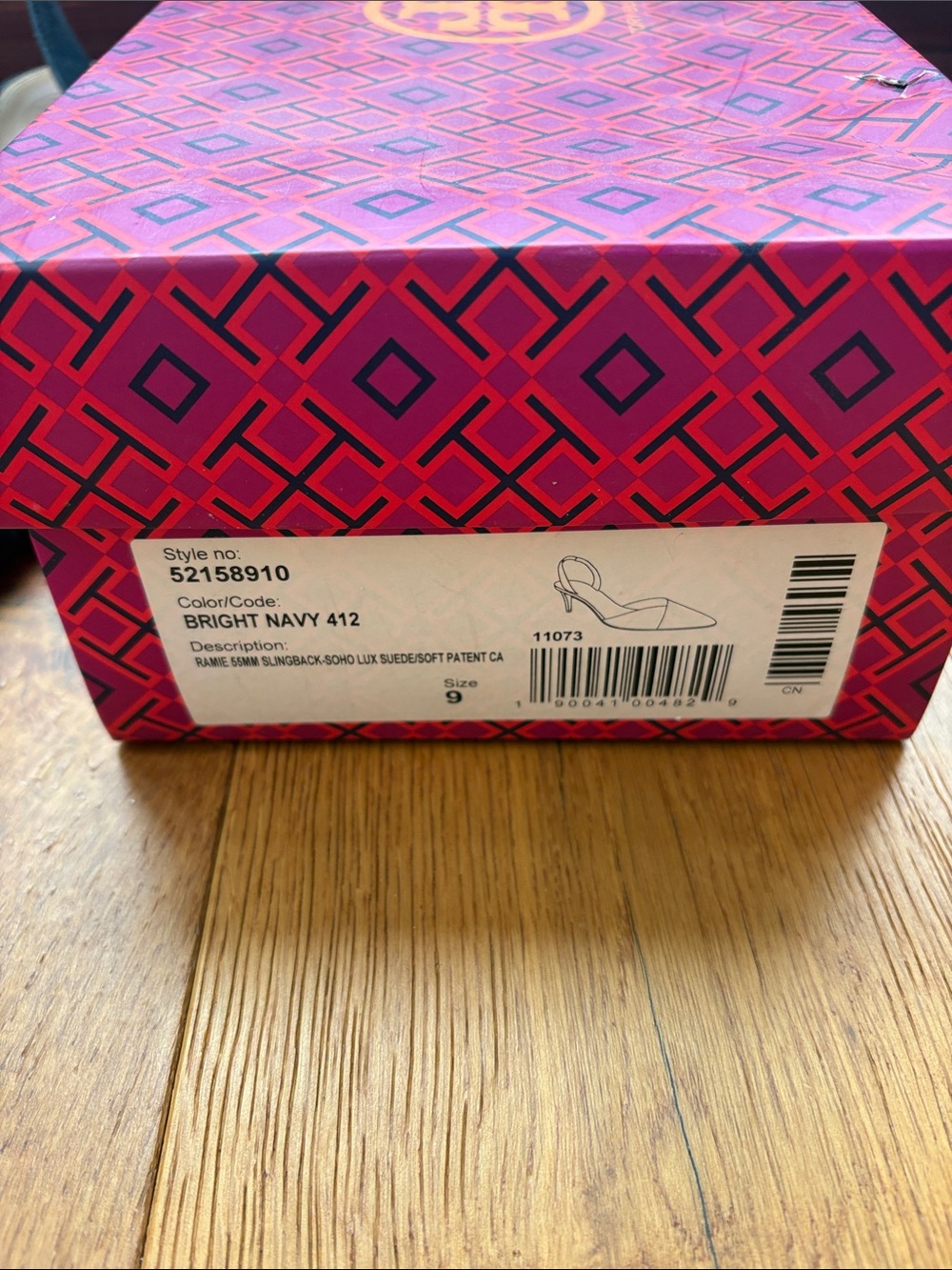Tory Burch Ramie Deep Blue Suede Slingback Pumps - Picture 2 of 2